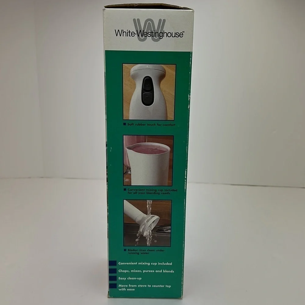 Vintage‎ White Westinghouse 2 Speed Hand Blender WWSM1 Chops Mixes Purees Blends